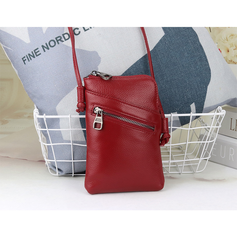 Title 2, Leather Vertical Shoulder Phone Bag Women Messe...