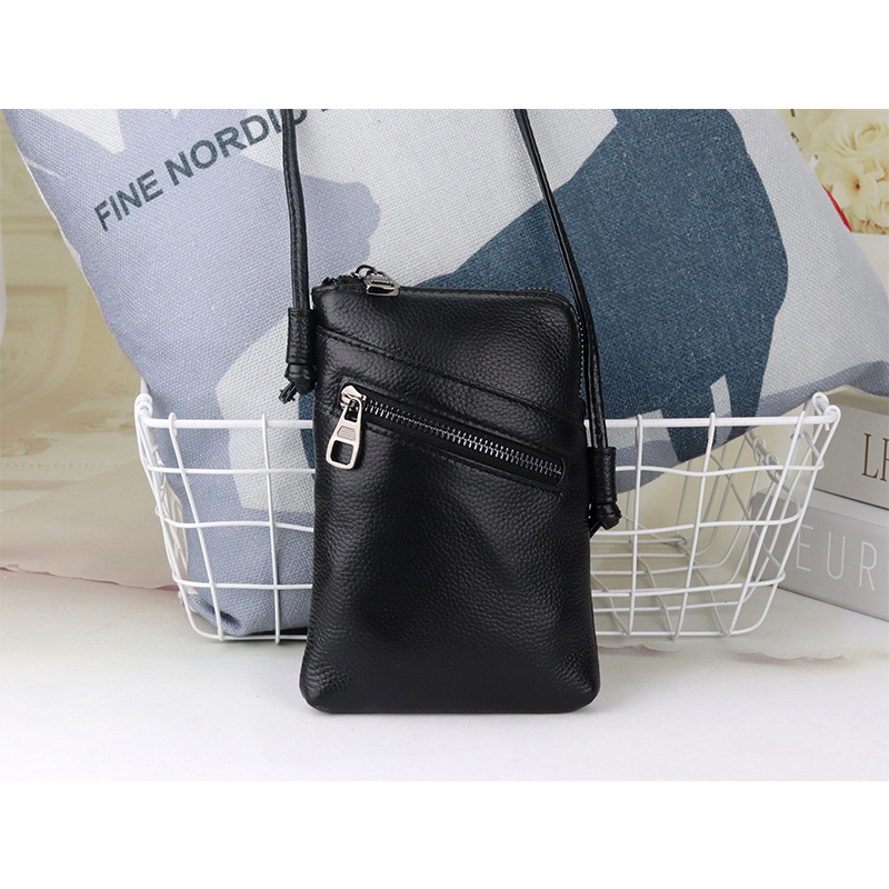 Title 3, Leather Vertical Shoulder Phone Bag Women Messe...