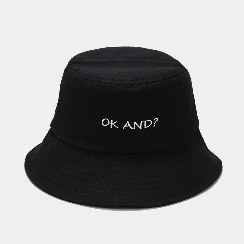 Macaron OK AND Embroidered Fisherman Hat