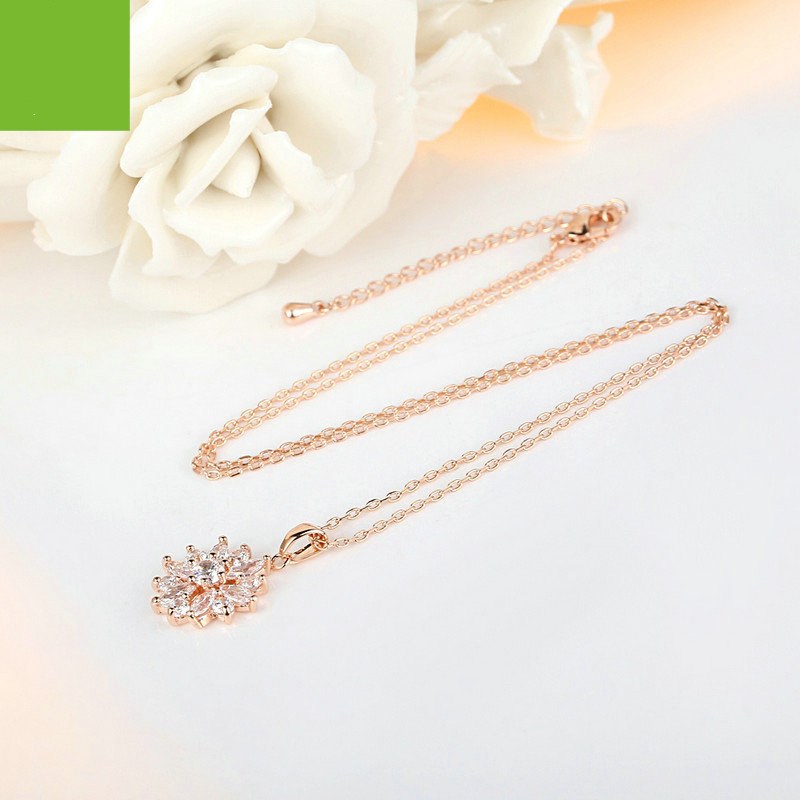 Gold Diamond Necklace Jewelry Tri-color Electroplating Color Preservation