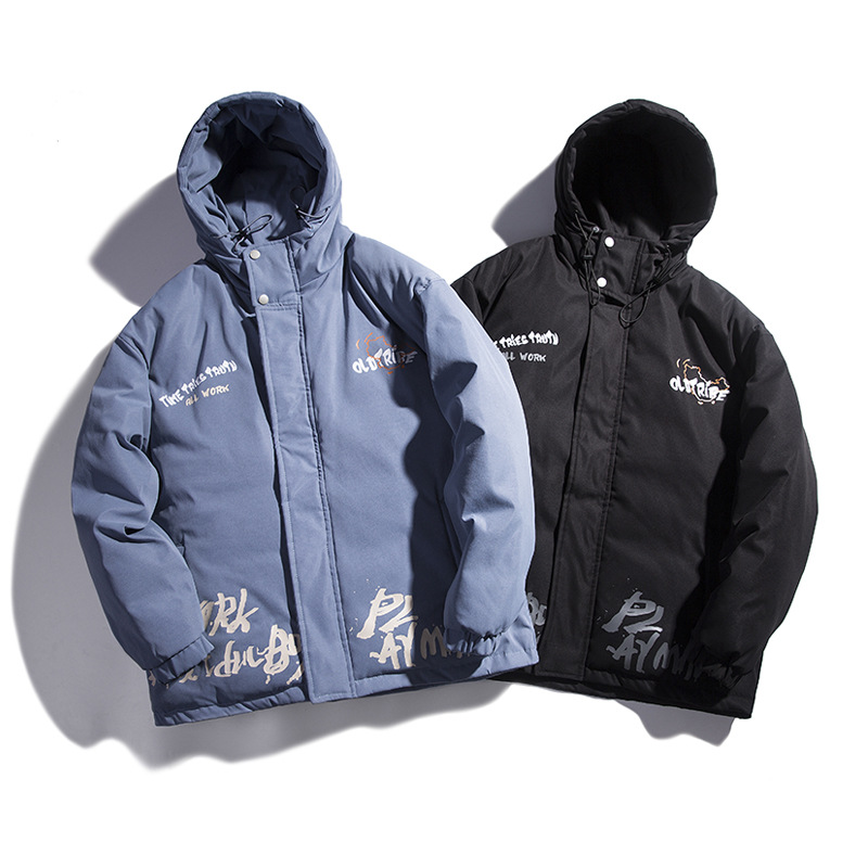 New Winter Hooded Workwear Cotton Padded Jacket Men's Loose And Thick Padded Jacket