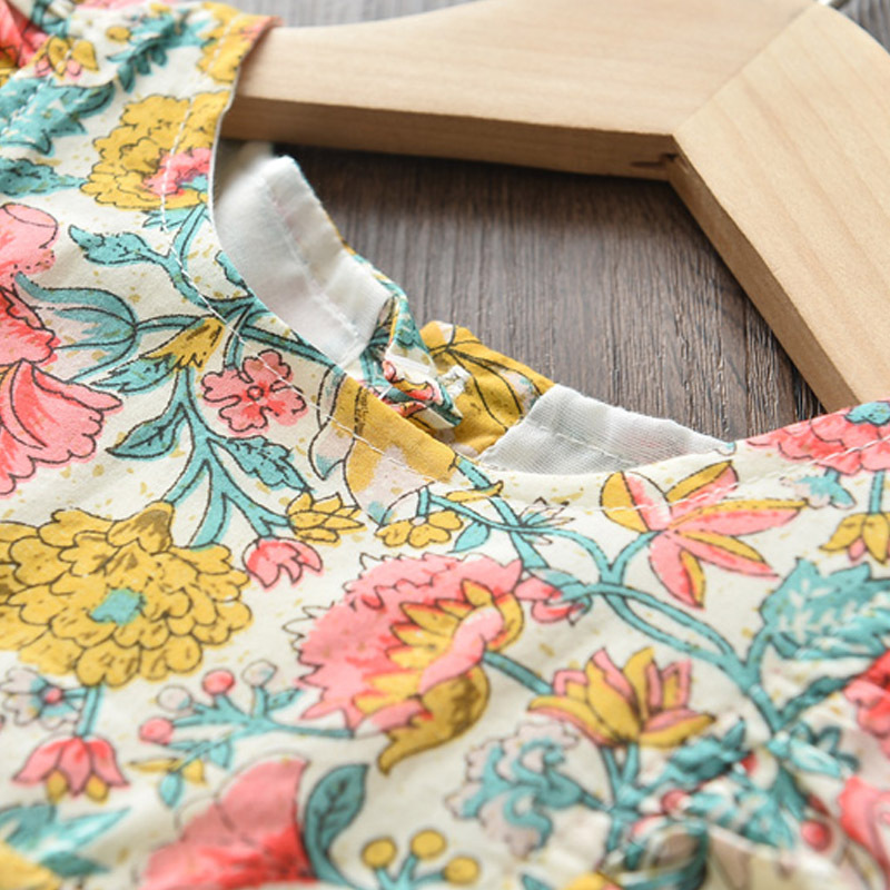 Girls Fashion Cute Retro Print Sleeveless Dress