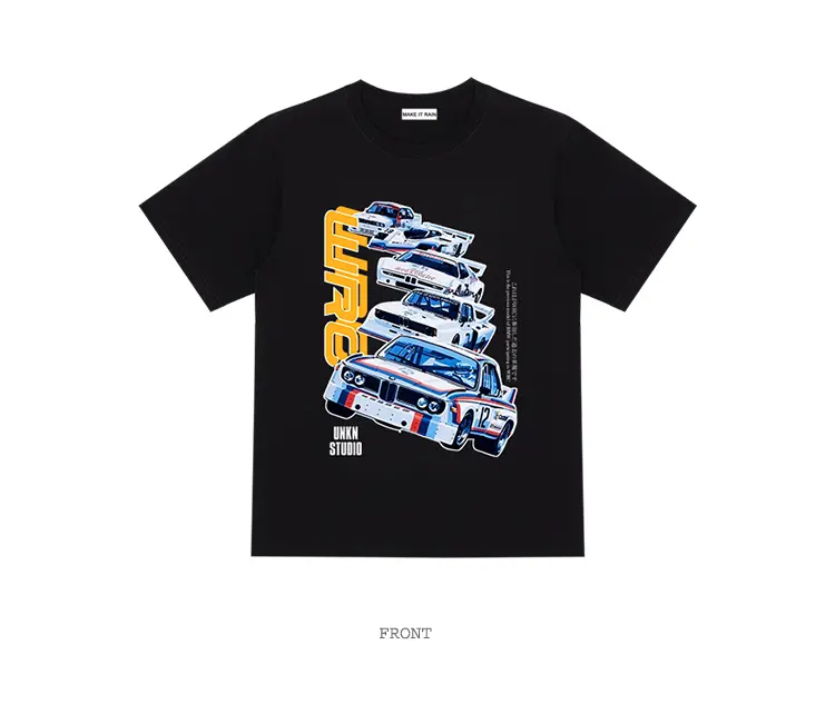 Original Nostalgic Sports Car Print Bottoming Shirt Summer