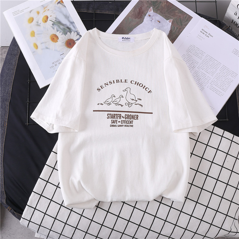 White Short Sleeve T-shirt Female New Style Spring 
