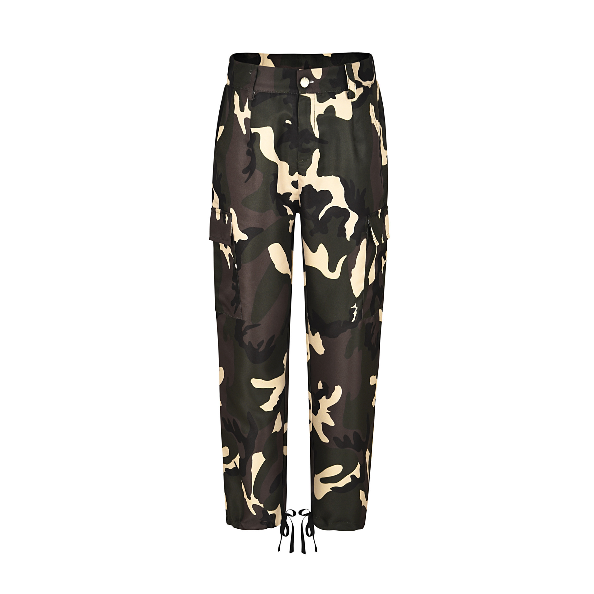 Camouflage Print Cargo Trousers Casual Trousers