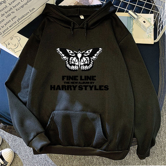 Title 11, Black Butterfly FINE LINE Print Hoodie