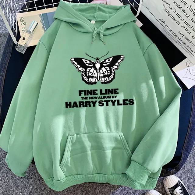 Black Butterfly FINE LINE Print Hoodie Green - Shop at LoveMi