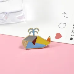 Cartoon Cute Geometric Lines Colorful Animal Penguin Rabbit Brooch - Set13 - View 1