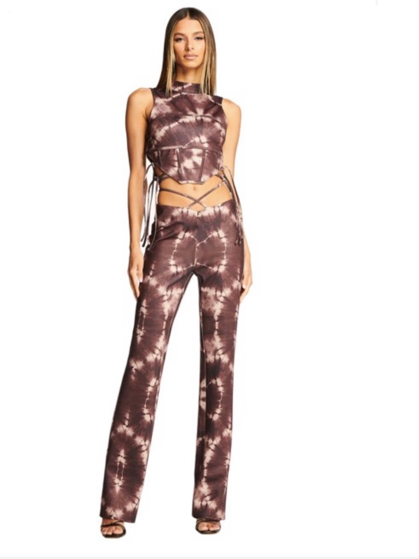 Half-High Neck Waistcoat T-Shirt Exposed Umbilical Hollow Trousers Suit