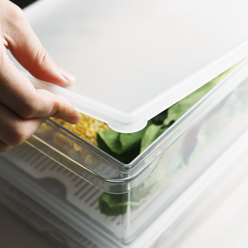 Title 1, Refrigerator Crisper Transparent Plastic Storag...