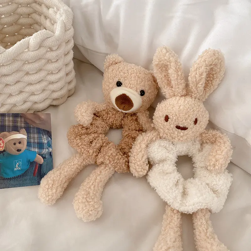 Korean Plush Bear Large Intestine Hair Tie