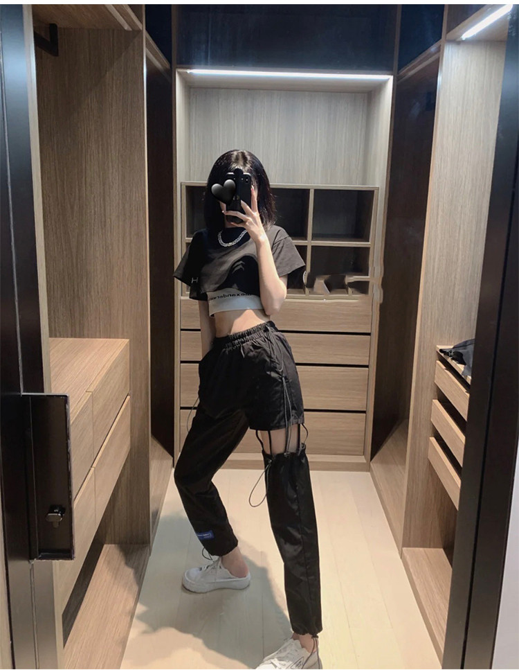 Ladies Casual Hollow Overalls Suit