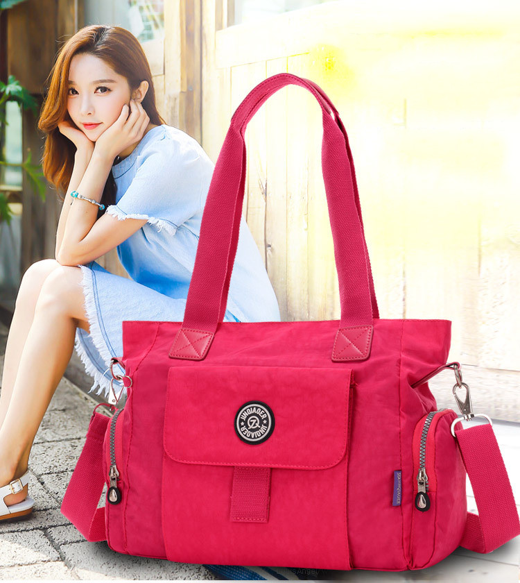 Waterproof Nylon Fabric Lightweight Ladies Shoulder Bag