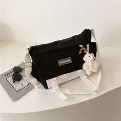 Junior High School Cartoon Cute Messenger Bag Japanese - Black - View 1