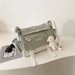 Junior High School Cartoon Cute Messenger Bag Japanese - Green - View 1