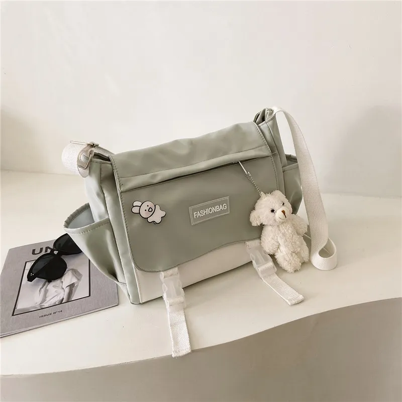 Junior High School Cartoon Cute Messenger Bag Japanese - Green