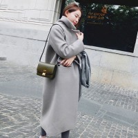 Fashion Solid Color Thick Pocket Women Autumn Winter Warm Long Coat Outwear