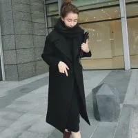 Fashion Solid Color Thick Pocket Women Autumn Winter Warm Long Coat Outwear Black - Shop at LoveMi