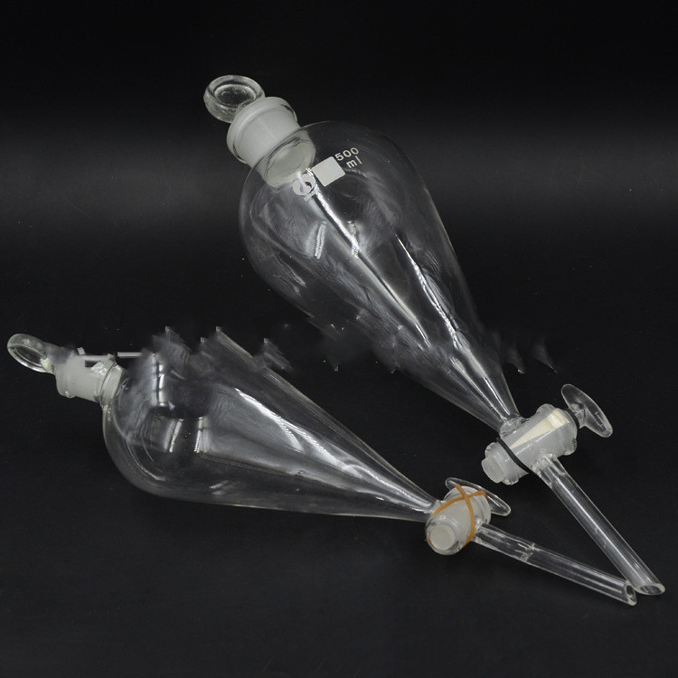 قارورة فاصل بذراع زجاجي بشكل كمثرى