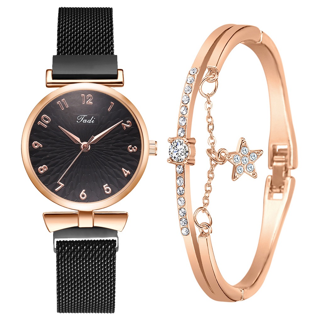 Ladies Bowknot Bracelet Quartz Watch Set