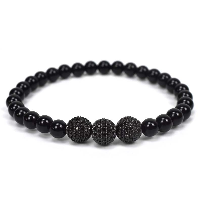 European and American Ugly Eight-strand Diamond Ball Natural Agate Set Bracelet