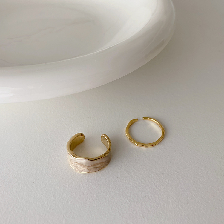 Women's Versatile Little Oil Metal Ring Simple Temperament Ring Set