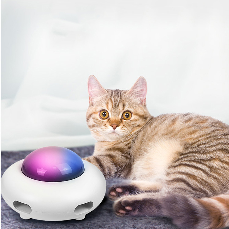 Pet Toy Gravity UFO Smart Teaser Flying Sucer Electric Funny Cat Turntable — foto 6
