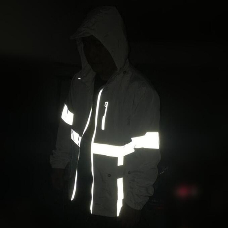 Reflective Hooded Jacket Night Running Training Casual Jacket
