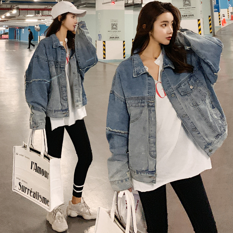 Women's Lapel Short Casual Loose Long-sleeved Blouse Jacket