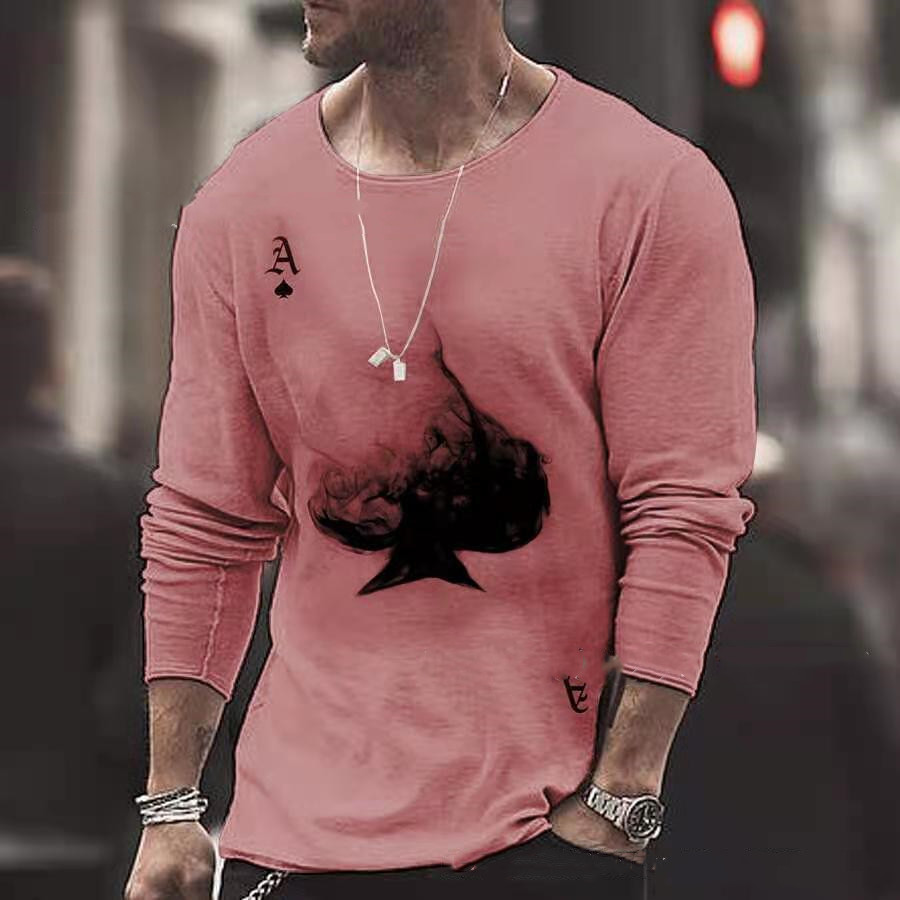 Slim Casual Long-sleeved Youth Ordinary Round Neck T-shirt