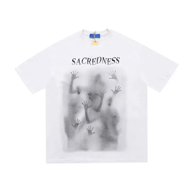 European And American High Street T-shirt Graffiti Print Short Sleeves