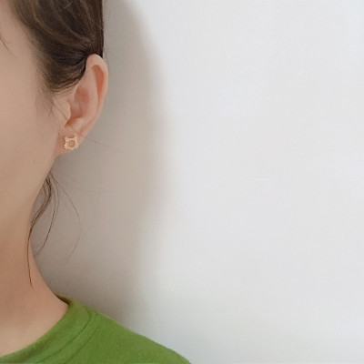 Korean Personality Simple And Cold Style Net Celebrity Asymmetric Small Earrings