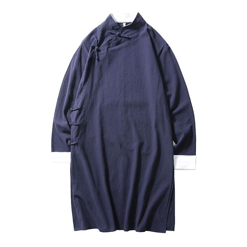 Chinese Style Oblique Flap Buckle Men's Clothing