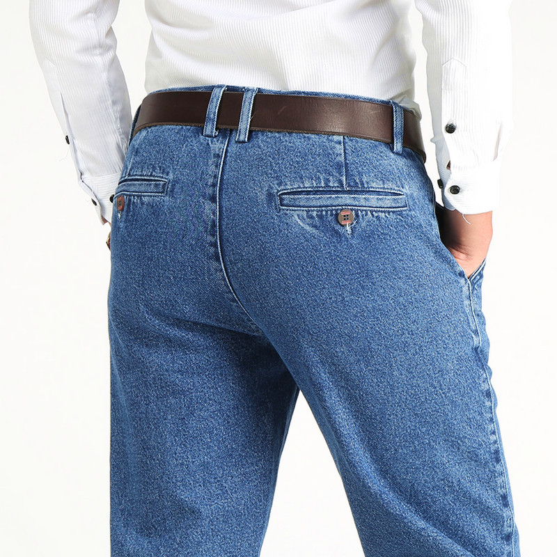 Men's Jeans Men's High Waist Straight Loose Stretch