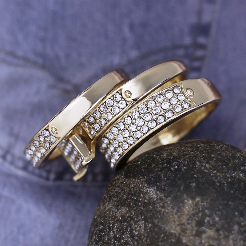 خاتم ثلاثي التصميم للأزواج – موضة أوروبية وأمريكية ثلاثية في واحد