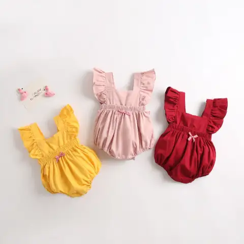 Triangle Baby Romper with Short Sleeves