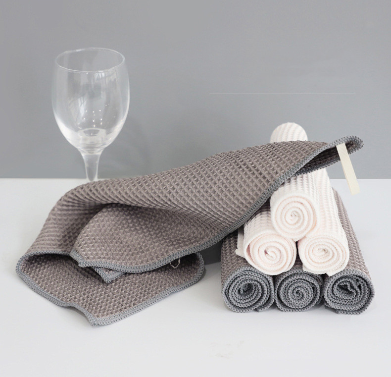 Superfine Fiber Thickened Water Absorbing Glass Dishwashing Towel