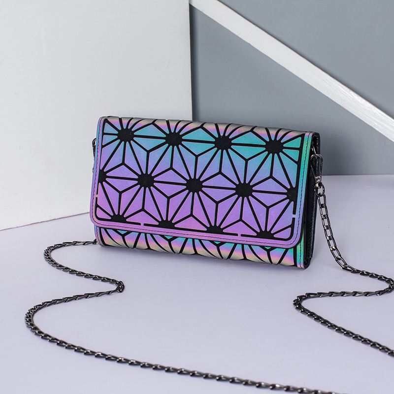 Title 1, Fashion Luminous Chain Crossbody Geometric Rhom...