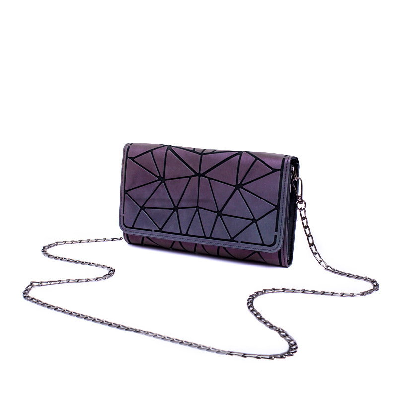 Title 4, Fashion Luminous Chain Crossbody Geometric Rhom...