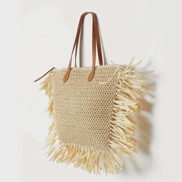 One Shoulder Woven Bag Casual Women's Bag Beach Bag Beige - Shop at LoveMi