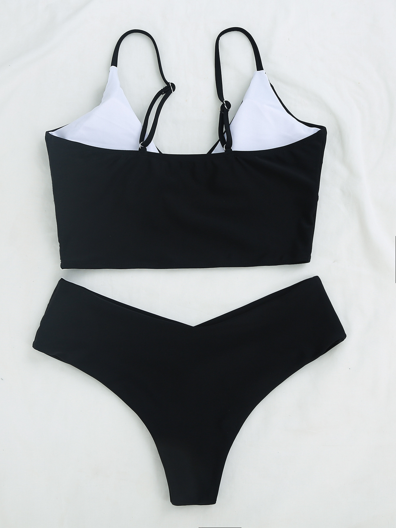 Title 15, Outside Single Swimsuit Sexy Solid Color V-neck...