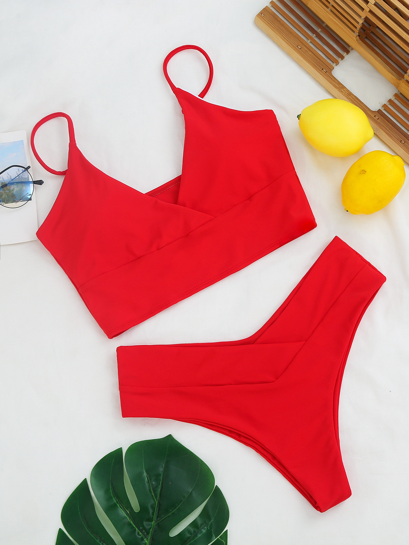 Title 13, Outside Single Swimsuit Sexy Solid Color V-neck...