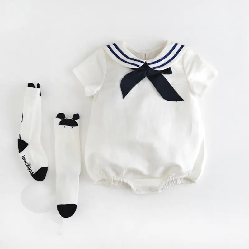 Baby Romper And Romper Cute Navy Triangle Cotton One-Piece Suit