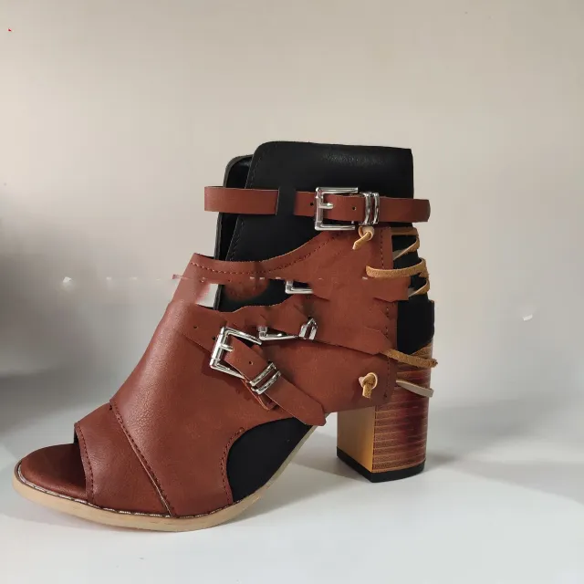 Roman Style Foreign Trade Plus Size Women's Wedge Heel Sandals Red - Shop at LoveMi