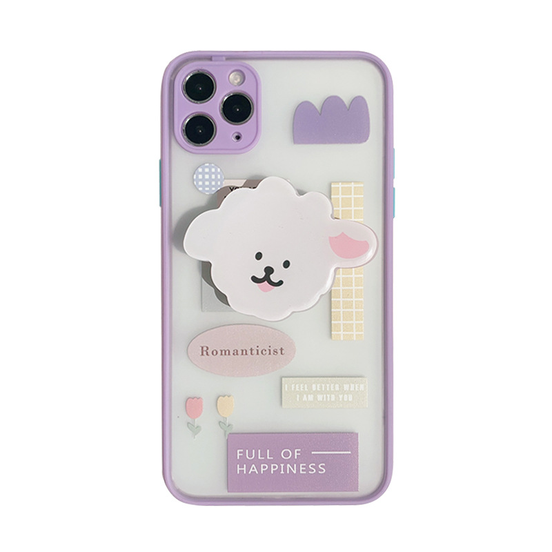 Compatible with Apple , Mobile Phone Case With Bracket Frosted Painted - Image 4