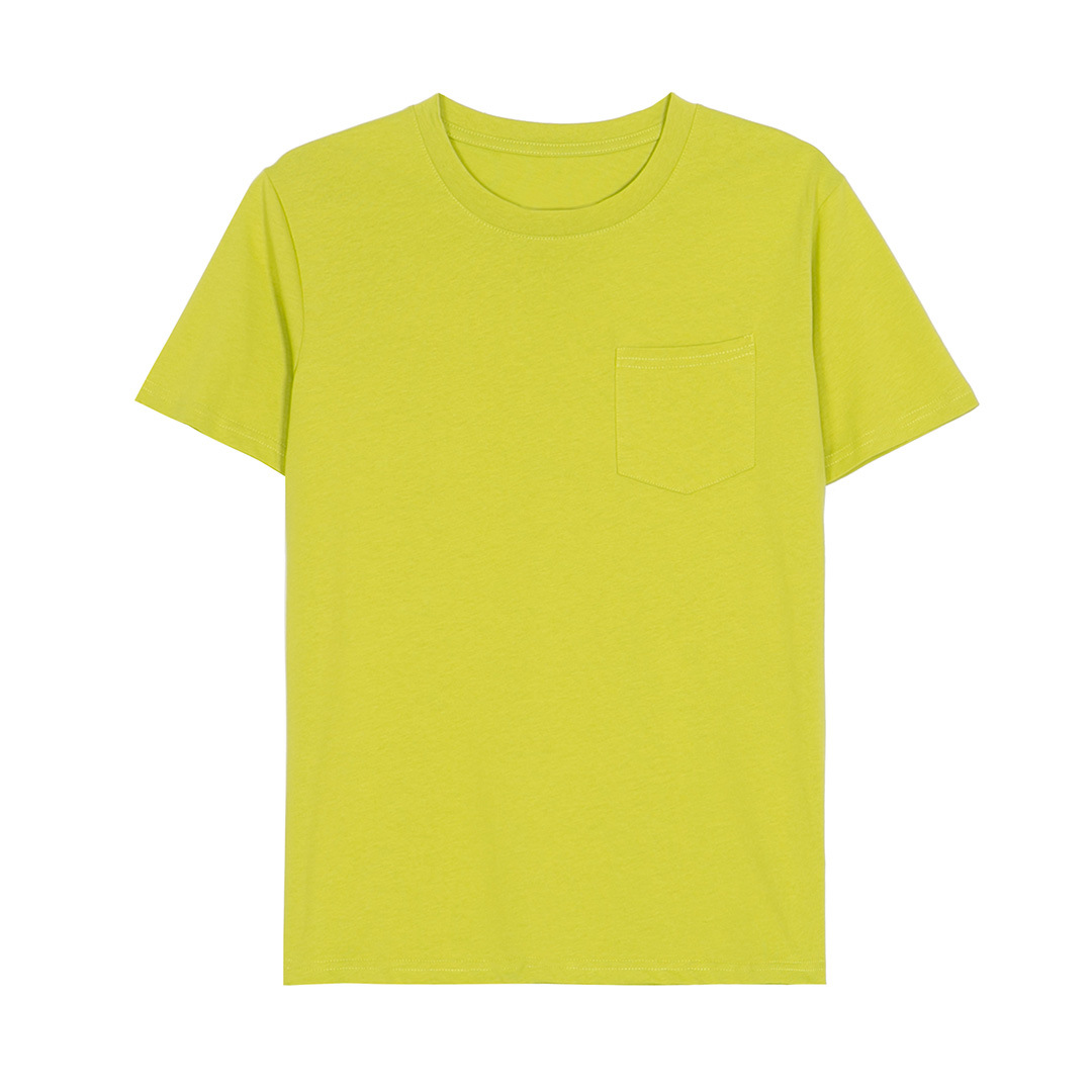 Loose Round Neck Pocket Short-Sleeved T-Shirt