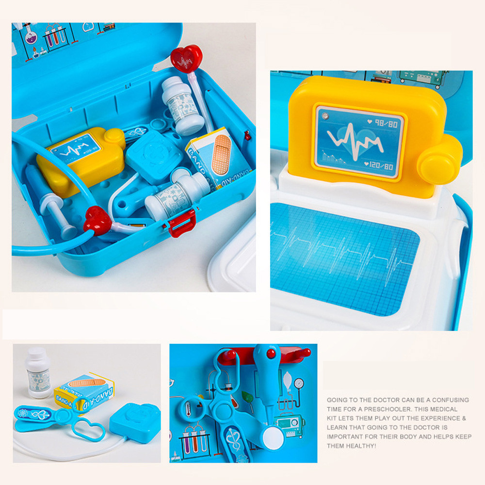 BleuRibbon Baby - 17PCS Children Pretend Play Doctor Toy Set with Medical Tools