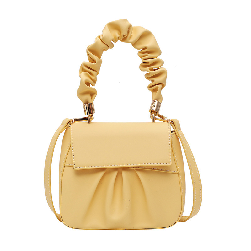 Pleated retro portable diagonal bag