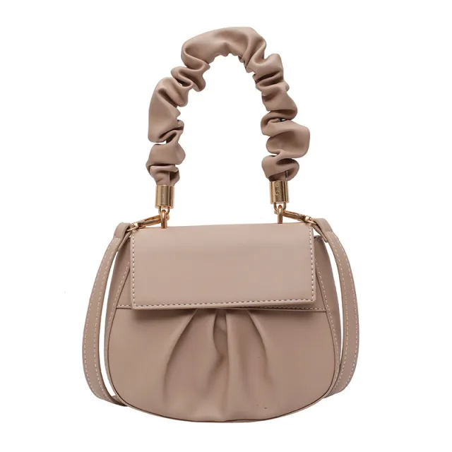 Pleated retro portable diagonal bag Khaki - Shop at LoveMi
