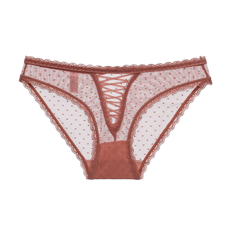 Title 1, Hollow Cross Ribbon Lace Trim Panties Ladies